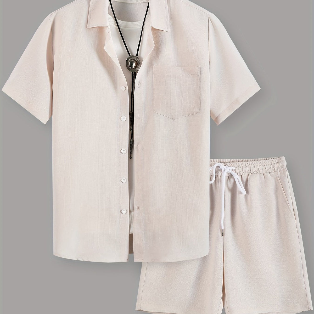 Men's Pocket Shirt & Drawstring Shorts Set – view 5