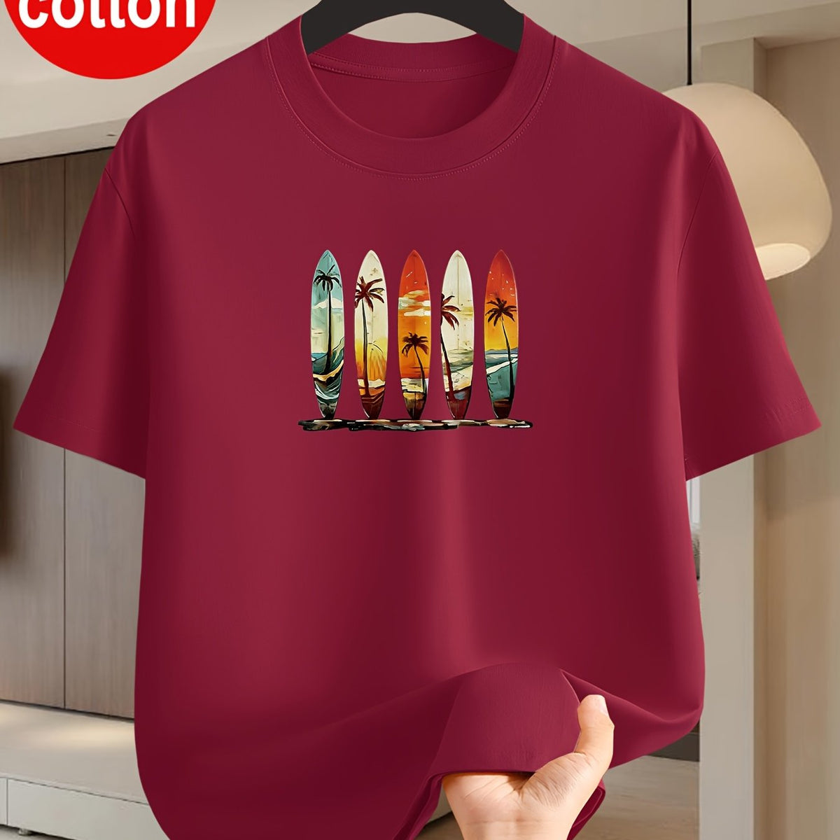 Men's Graphic Print Crew Neck Cotton T-Shirt – view 6