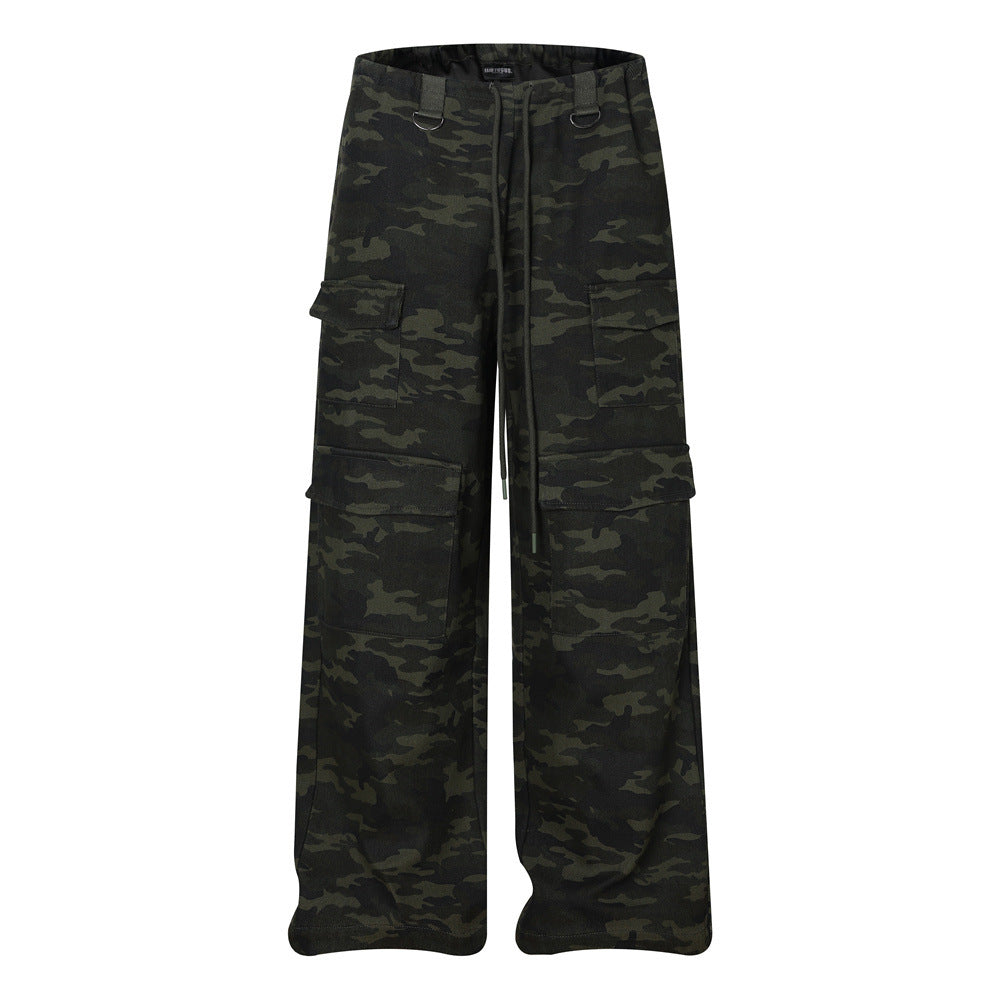 Men's Camouflage Loose Drawstring Work Pants