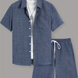 Men's Pocket Shirt & Drawstring Shorts Set – view 2