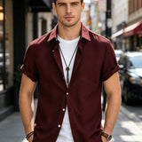 Men's Lapel Collar Short Sleeve Shirt – view 4