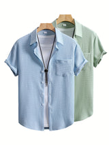 Men's Waffle Knit 2-Piece Short Sleeve Shirt Set – view 4
