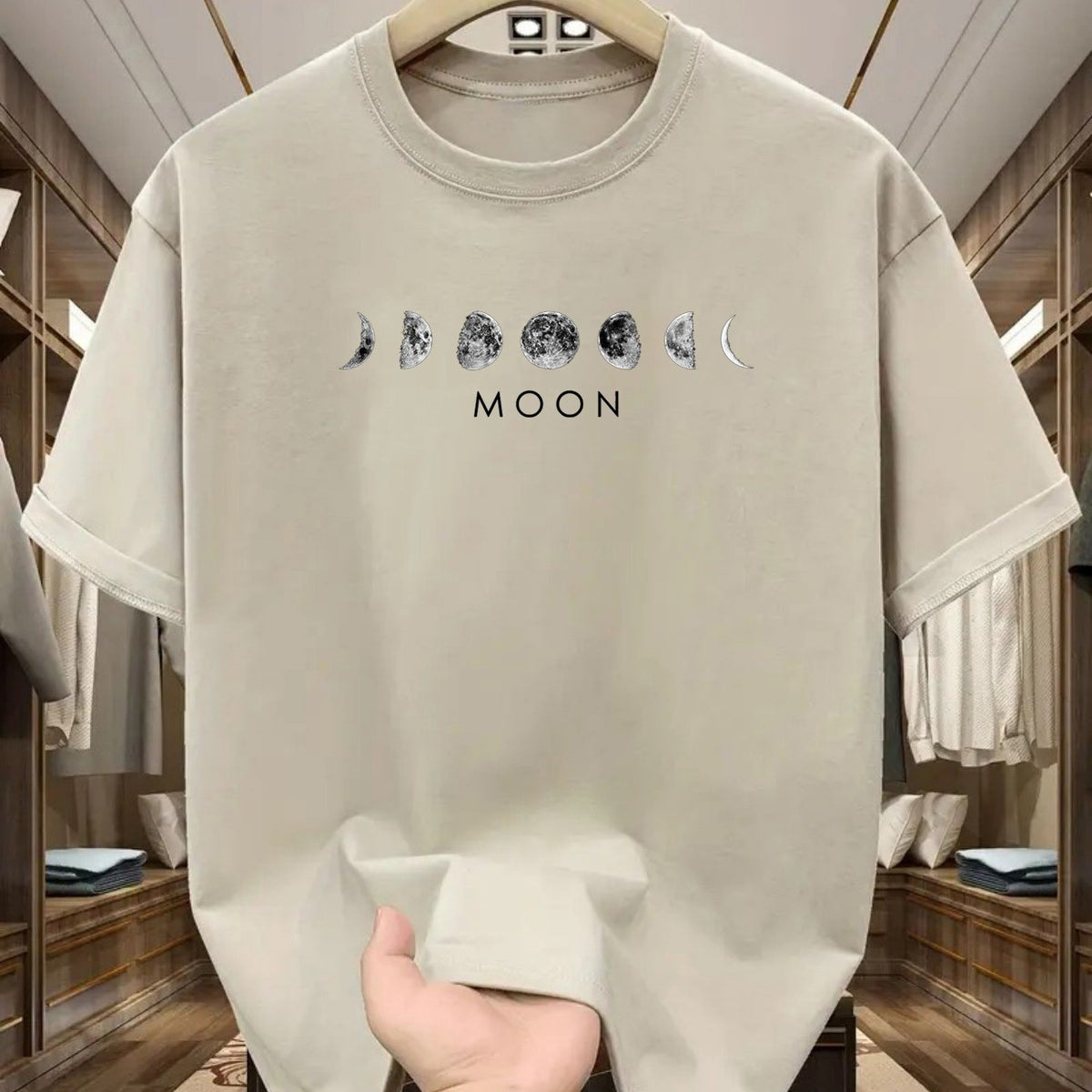 Men's Minimalist Moon Print Heavyweight T-Shirt – view 3