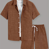 Men's Pocket Shirt & Drawstring Shorts Set – view 4