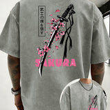 Faded Vintage Washed Loose Cotton T-Shirt – view 5