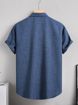 Men's Solid Short Sleeve Button-Up Shirt – view 4