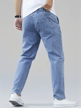 Men's Washed Drawstring Straight Leg Jeans – view 12