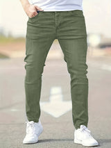 Men's Green Slim Fit Stretch Jeans – view 3