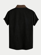 Men's Corduroy Patchwork Short Sleeve Shirt – view 4