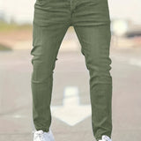 Men's Green Slim Fit Stretch Jeans – view 2
