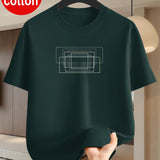 Men's Basic Print Crew Neck Cotton T-Shirt – view 4