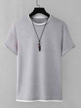 Men's Waffle Knit Crew Neck T-Shirt