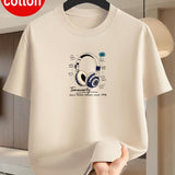 Men's Headphone Music Print Cotton T-Shirt – view 6