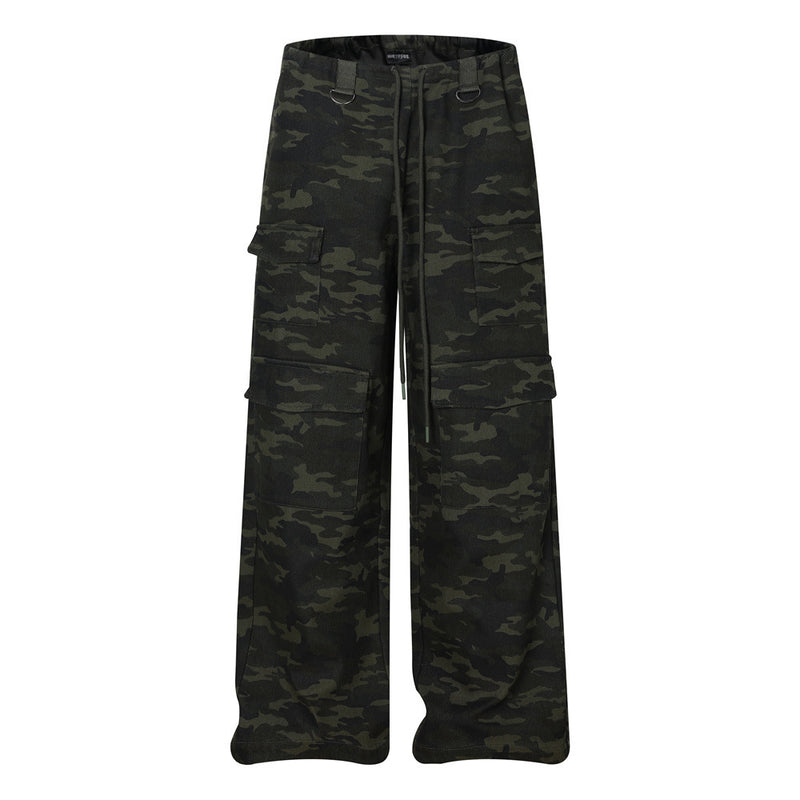 Men's Camouflage Loose Drawstring Work Pants