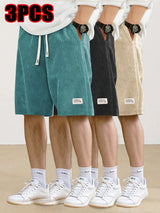 Men's Corduroy Drawstring Shorts (3 Pack)
